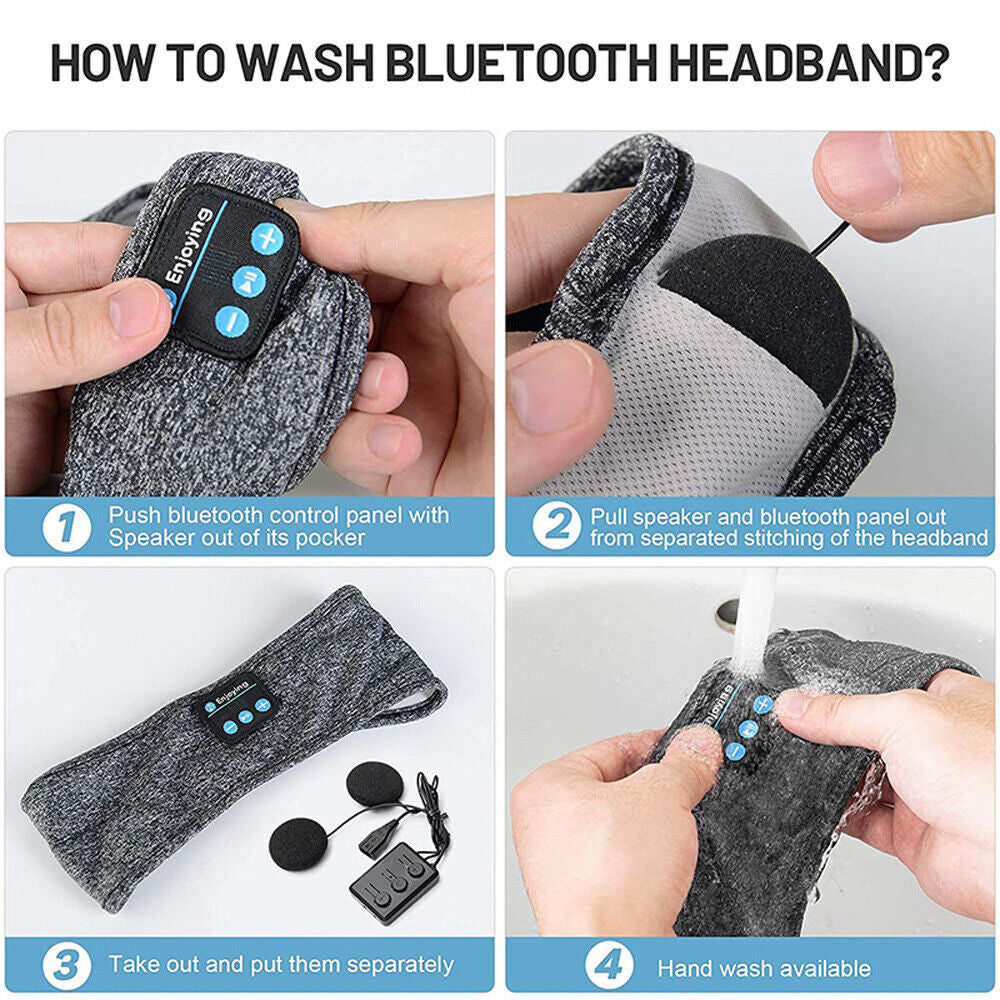 Waterproof Bluetooth 5.0 Earbuds Sleep Wireless Headphones Headband Headsets US