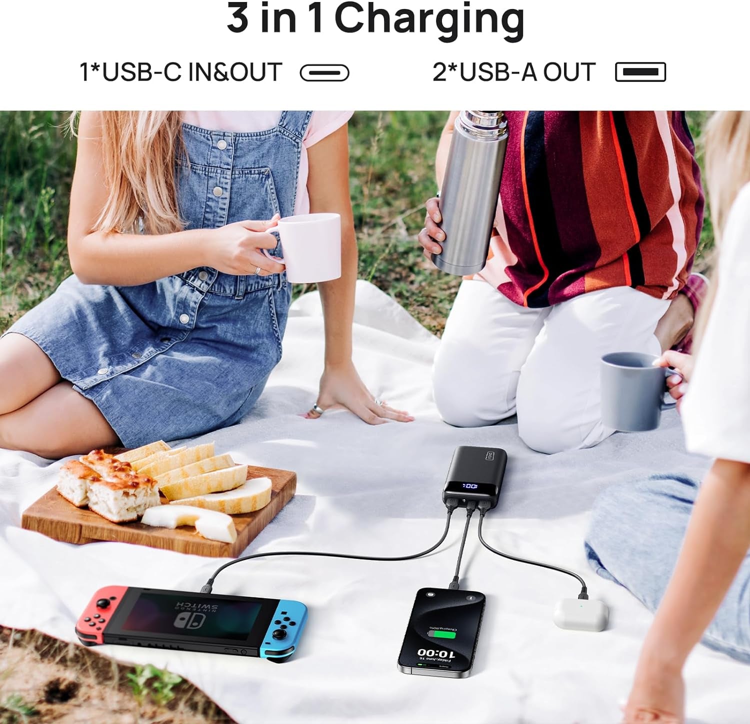 Portable Charger, 22.5W 20000Mah USB C in & Out Power Bank Fast Charging, PD 3.0+QC 4.0 LED Display Phone Battery Pack Compatible with Iphone 15 14 13 12 Pro Samsung S21 Google Ipad Tablet, Etc.